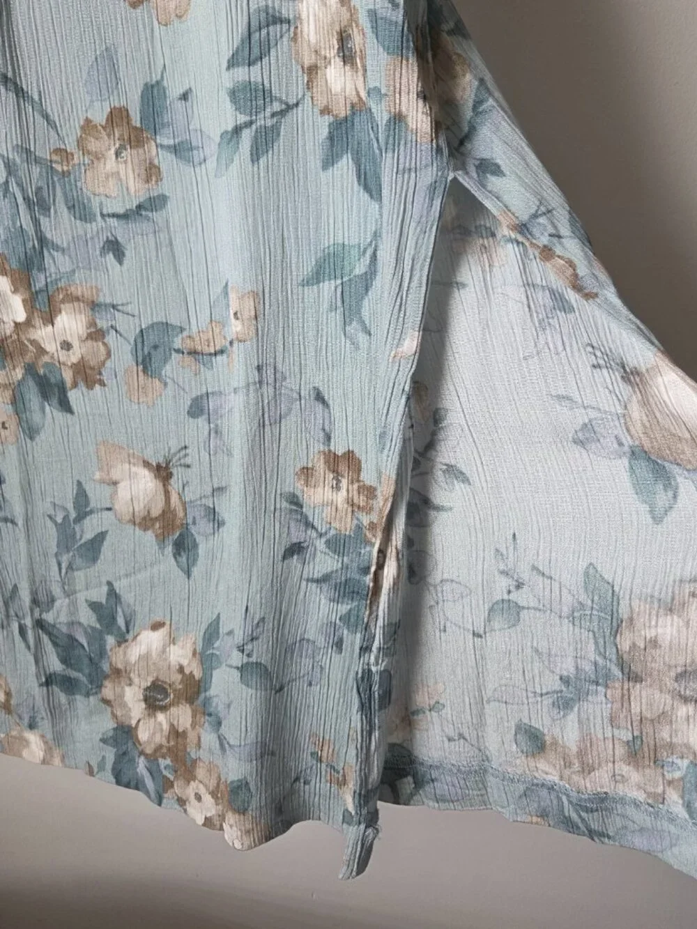 EUC VAN HEUSEN FLORAL RAYON SLIT SIDE MAXI DRESS SIZE LARGE